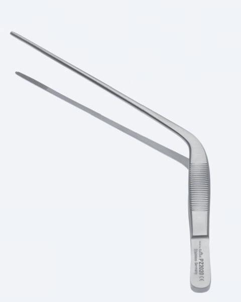 Пінцети, хірургічні, "Troeltsch", кутові, кінчик 1,6 мм, загальна довжина 150 мм, 6". Бренд - Asanus Medizintechnik Gmb, Німеччина